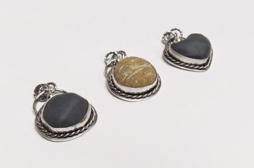 Judy Larson's Sterling Lake Stone Pendant with Twisted Wire - , Metalwork, Filing, Finishing, Butane Torch, Soldering, Solder, lake stone pendant